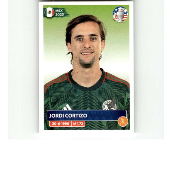 2024 Panini CONMEBOL Copa America Sticker #MEX17 Jordi Cortizo Mexico Official Mini Thin Sticker Futbol Soccer Trading Card