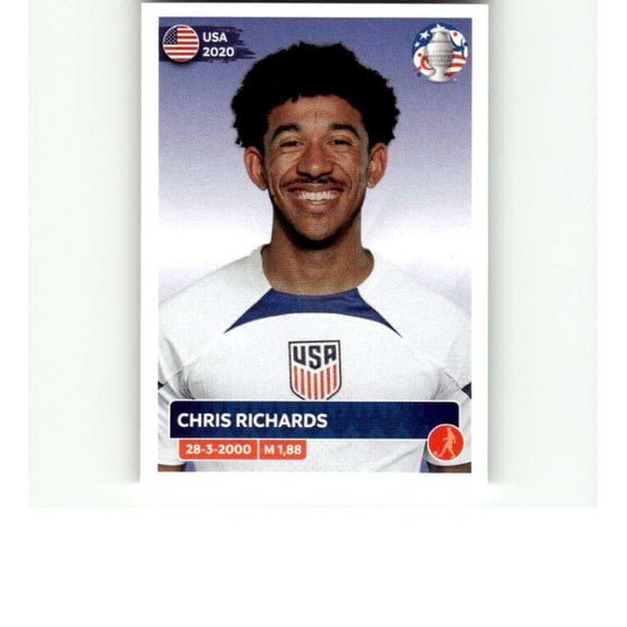 2024 Panini CONMEBOL Copa America Sticker #USA5 Chris Richards USA Official Mini Thin Sticker Futbol Soccer Trading Card