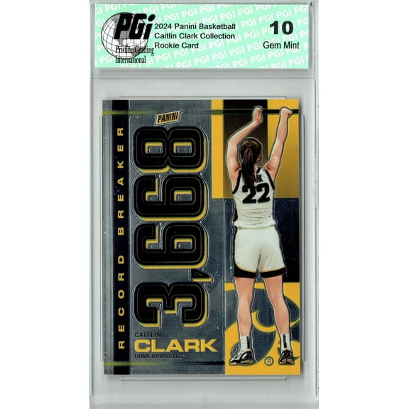 2024 Panini Caitlin Clark Collection #RB-CC Record Breaker Rookie Card PGI 10