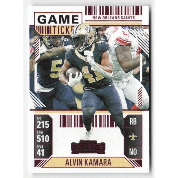 2024 Panini Contenders Alvin Kamara New Orleans Saints #71 Game Ticket Red Football Card