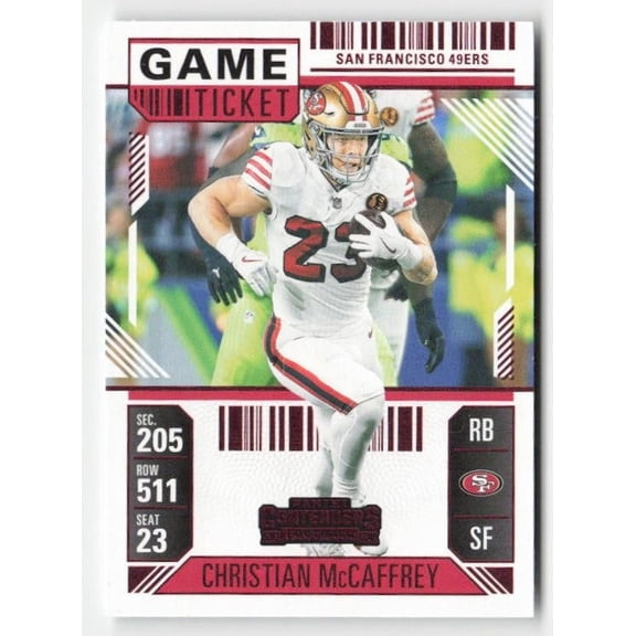 2024 Panini Contenders Christian McCaffrey Game Ticket Red #86 San Francisco 49ers NFL Football Card