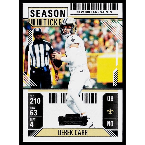 2024 Panini Contenders Derek Carr #72 New Orleans Saints Football Card