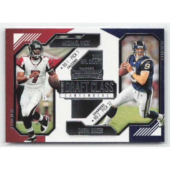 2024 Panini Contenders Drew Brees / Michael Vick #19 Historic Draft Class Contenders