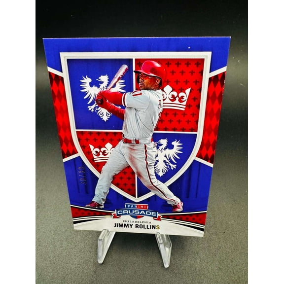 2024 Panini Crusade Jimmy Rollins Red #28 30/99 Philadelphia Phillies Baseball Card Philadelphia Phillies MLB Baseball Trading Card