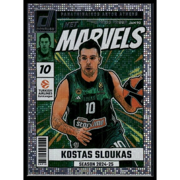 2024 Panini Donruss Net Marvels Kostas Sloukas Press Proof #4 Basketball Card