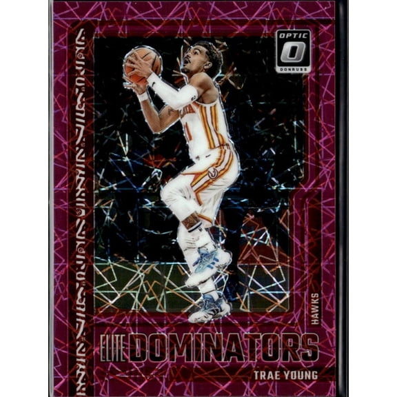 2024 Panini Donruss Optic Elite Dominators Pink Velocity Prizm Trae Young #6 29/79 Basketball Card Atlanta Hawks NBA Basketball Trading Card