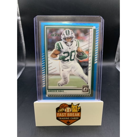 2024 Panini Donruss Optic Breece Hall New York Jets Blue /349 #195 Football Card
