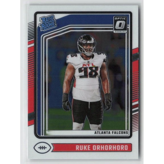 2024 Panini Donruss Optic Rated Rookie Ruke Orhorhoro #287 Atlanta Falcons Football Card