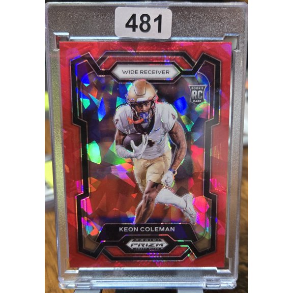 2024 Panini Draft Picks Keon Coleman #120 Red ICE RC Florida State Football Card Florida State NCAA Football Trading Card