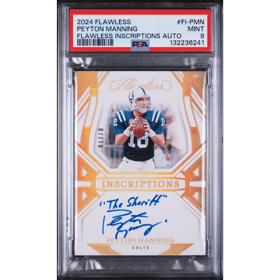 2024 Panini Flawless Flawless Inscriptions Autographs Peyton Manning #FI-PMN /10 PSA 9