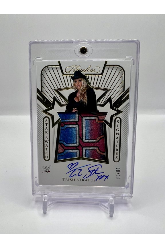 2024 Panini Flawless WWE Trish Stratus Star Swatch Signatures Patch SS-TSH 08/10 Autographed Memorabilia
