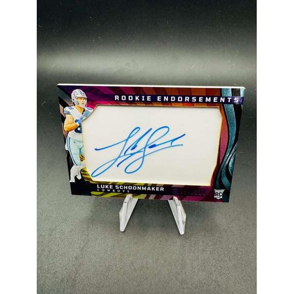 2024 Panini Illusions Rookie Endorsements Luke Schoonmaker RC Auto #RE-LSR Dallas Cowboys Football Card Dallas Cowboys NFL Autographed Football Card