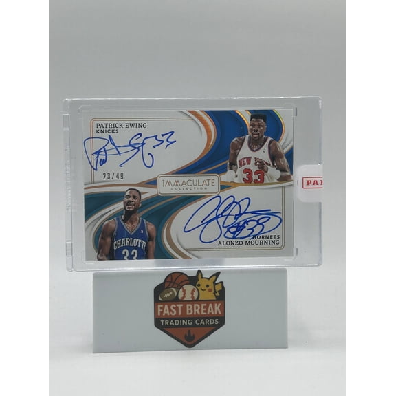 2024 Panini Immaculate Collection DA-PEA Alonzo Mourning Patrick Ewing Auto #23/49 NBA Basketball Card New York Knicks NBA Autographed Basketball Card