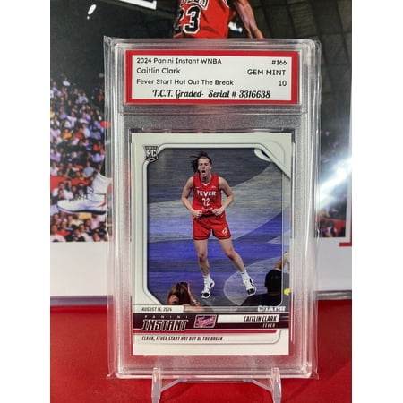 2024 Panini Instant #166 Caitlin Clark Rookie Card T.C.T. Graded Gem Mint 10 Fever Start Hot Out The Break