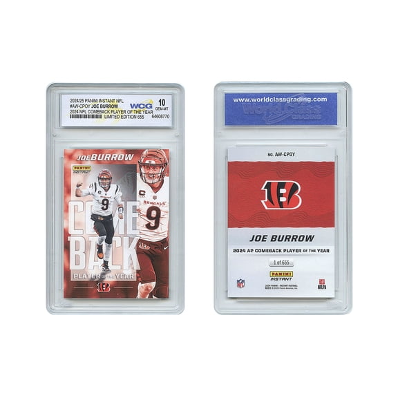 2024 Panini JOE BURROW NFL Comeback Player of the Year Card #AW-CPOY Gem Mint 10