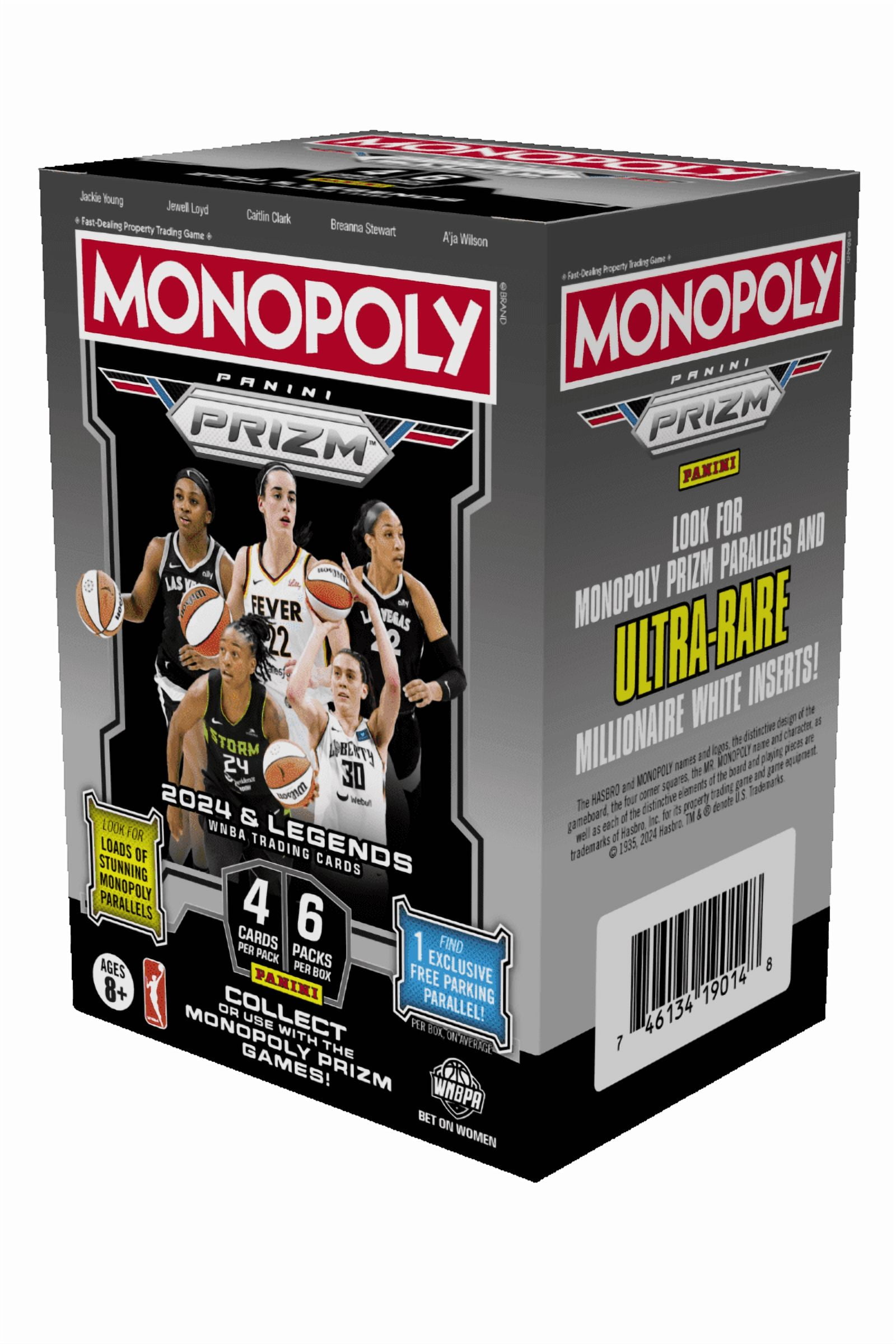 2024 Panini Monopoly Prizm WNBA Trading Card Box (Blaster) Panini Exclusive