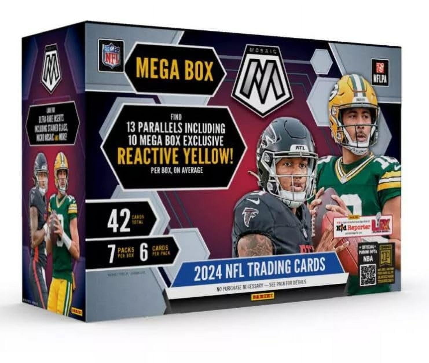 2024 Panini Mosaic Football Trading Card Mega Box - Reactive Yellow Parallels