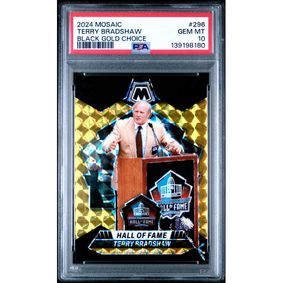 2024 Panini Mosaic Terry Bradshaw #296 Black Gold Choice PSA 10 POP 1 5/8