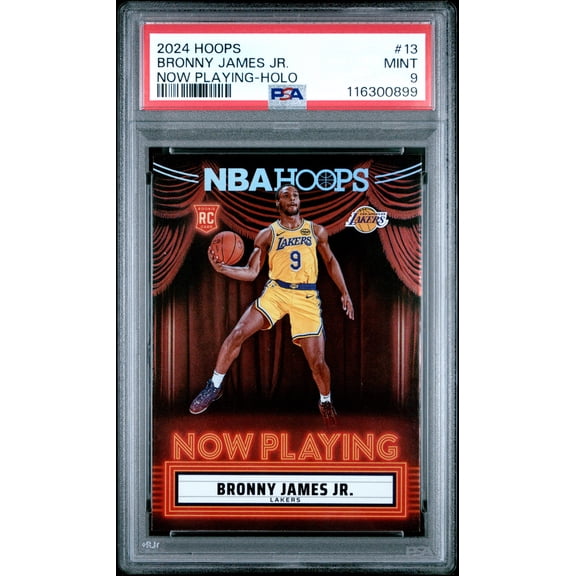 2024 Panini NBA Hoops Now Playing Bronny James JR. #13 Holo PSA 9