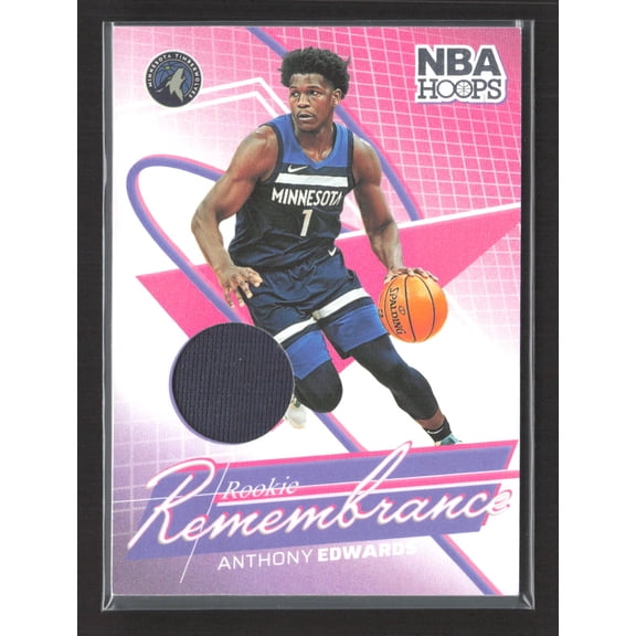 2024 Panini NBA Hoops Rookie Remembrance Anthony Edwards RR-AET Memorabilia Basketball Card Minnesota Timberwolves NBA Basketball Trading Card