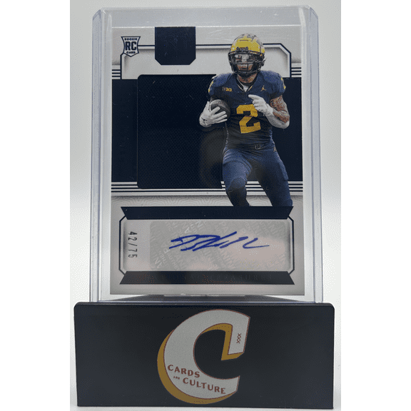 2024 Panini National Treasures Collegiate Blake Corum #RSS-BCM /75 Patch RC Michigan Wolverines NCAA Autographed Football Trading Card