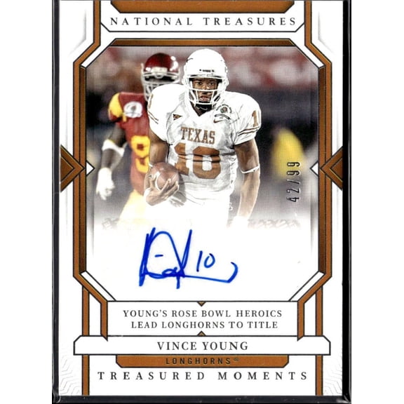 2024 Panini National Treasures Collegiate Treasured Moments Vince Young Auto #TM-VY 42/99 Football Card