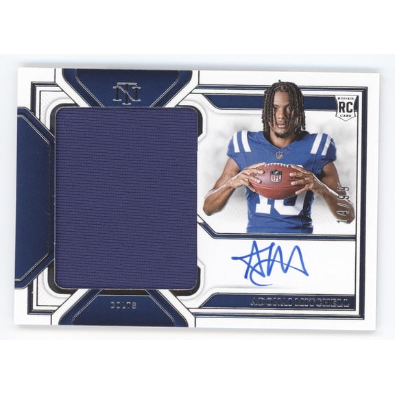2024 Panini National Treasures Rookie Materials Signatures Adonai Mitchell #RMS-AML /99 RC Indianapolis Colts NFL Autographed Football Trading Card