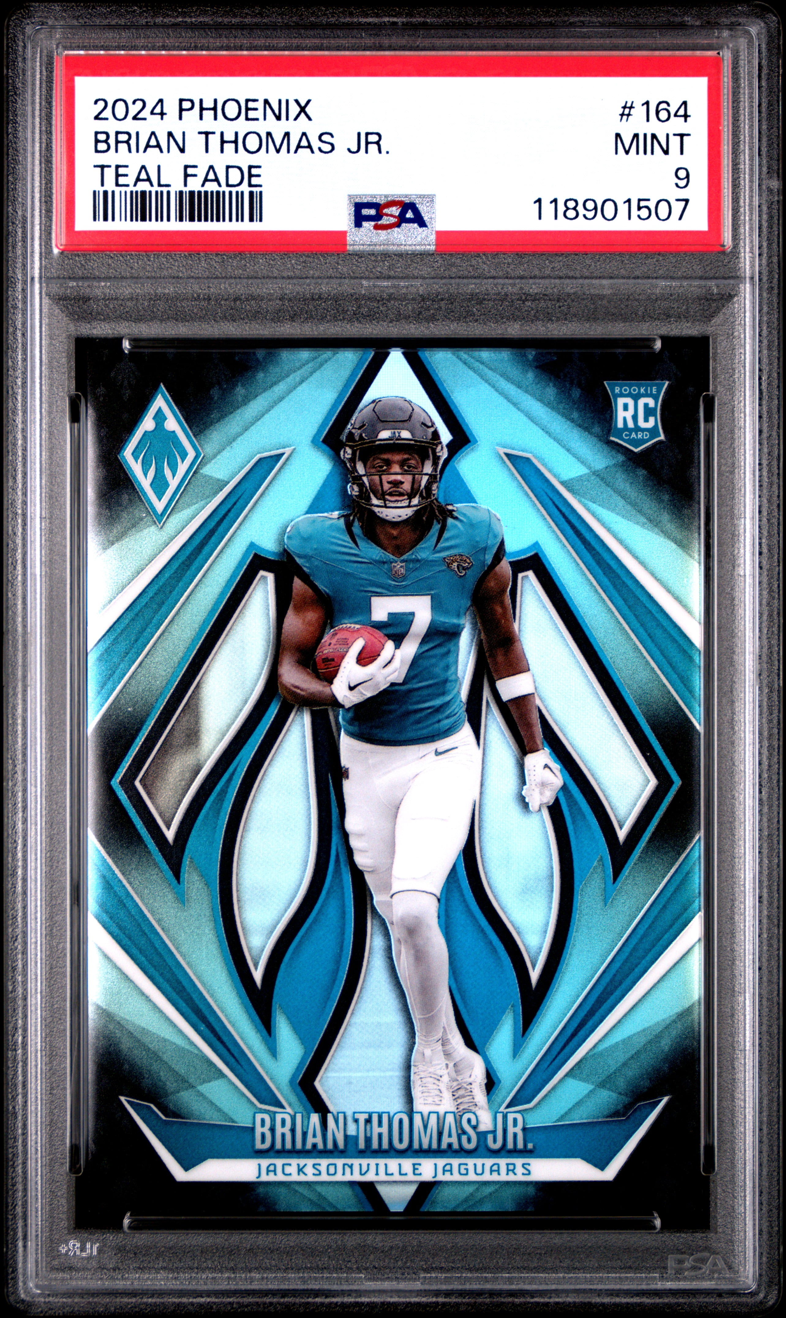 2024 Panini Phoenix Brian Thomas JR. Teal Fade #164 PSA 9 53/72 Rookie ...