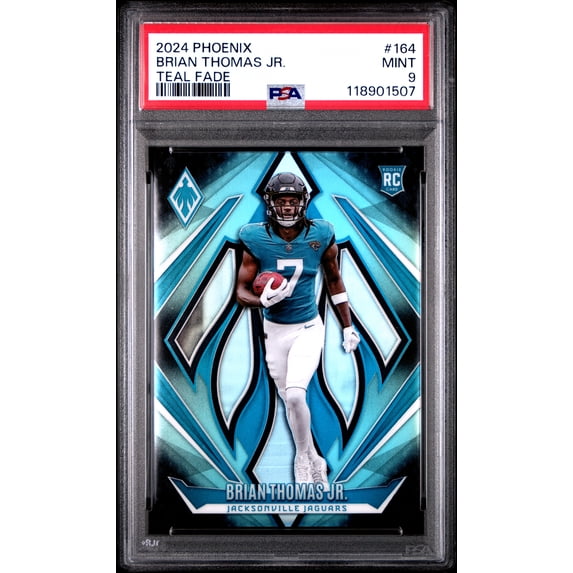 2024 Panini Phoenix Brian Thomas JR. Teal Fade #164 PSA 9 53/72 Rookie ...