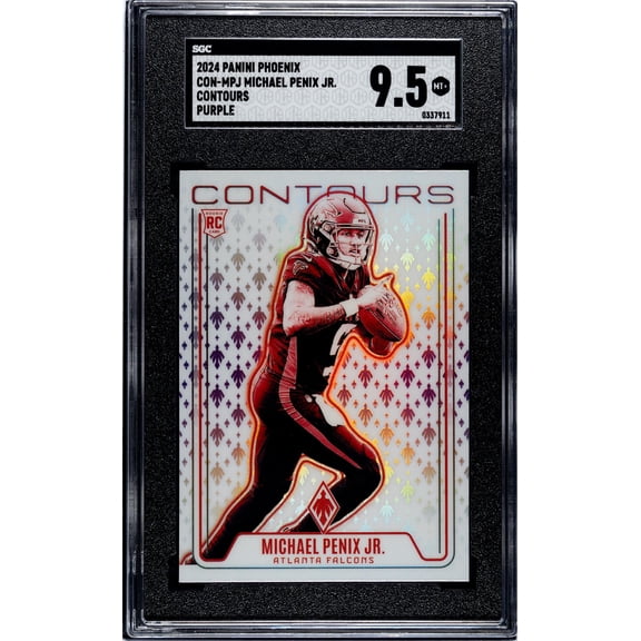 2024 Panini Phoenix #CON-MPJ Michael Penix Jr. Contours Purple SGC 9.5