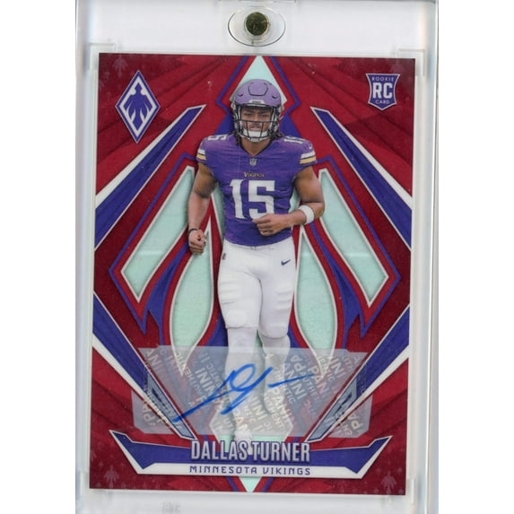 2024 Panini Phoenix Dallas Turner #174 Red Autograph /99 Rookie RC Football Card