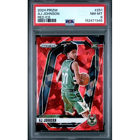 2024 Panini Prizm Aj Johnson #251 Red Ice Short Print Nicely Centered Mint Parallel/Variety Rookie Base Set Low Pop PSA