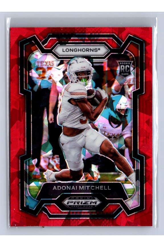 2024 Panini Prizm Draft Picks Adonai Mitchell #176 Red Ice RC