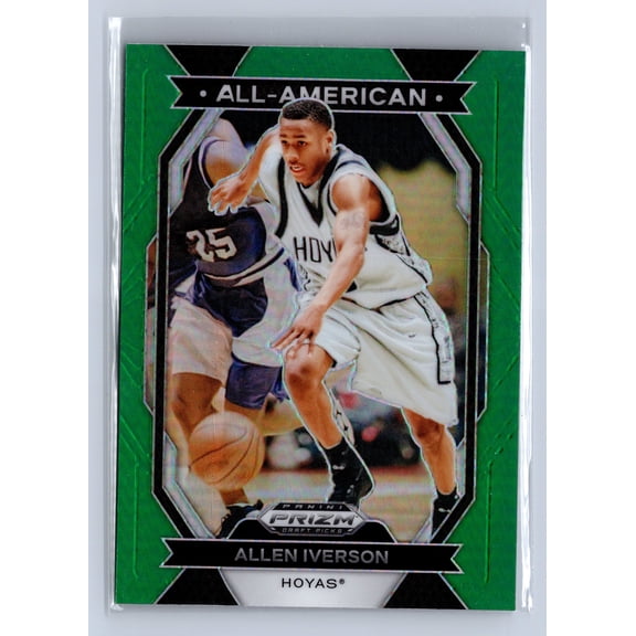 2024 Panini Prizm Draft Picks All-American Green Allen Iverson #18 Georgetown Hoyas Basketball Card