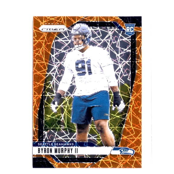 2024 Panini Prizm Football Byron Murphy II RC #317 Orange Cracked Ice Seattle Seahawks Trading Card Seattle Seahawks NFL Football Trading Card
