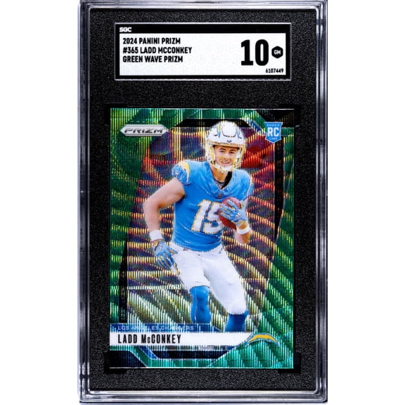 2024 Panini Prizm Ladd McConkey #365 Green Wave RC SGC 10