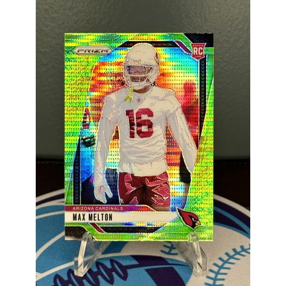 2024 Panini Prizm Neon Green Pulsar Max Melton #376 RC Arizona Cardinals Football Card