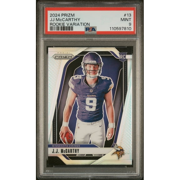 2024 Panini Prizm Rookie Variation J.J. McCarthy #13 RC PSA 9
