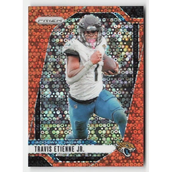 2024 Panini Prizm Orange Disco Prizm Travis Etienne Jr #130 Jacksonville Jaguars Football Card