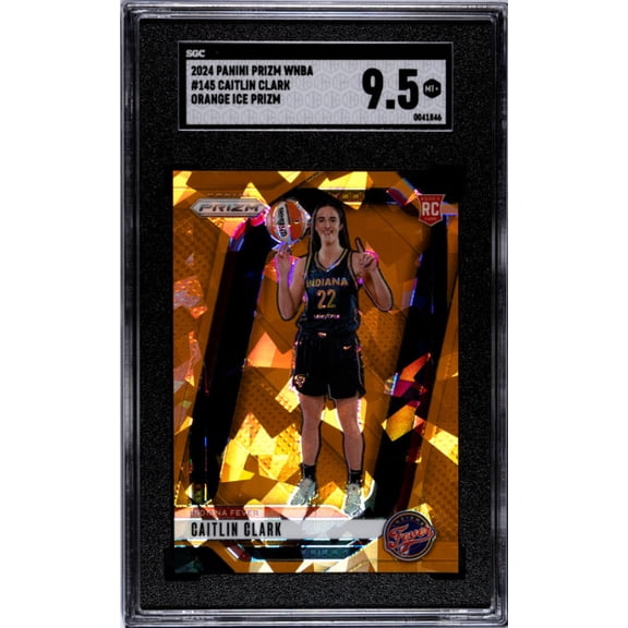 Graded 2024 Panini Prizm WNBA Caitlin Clark Indiana Fever Ice Orange Prizms RC #145 SGC 9.5 Basketball Card