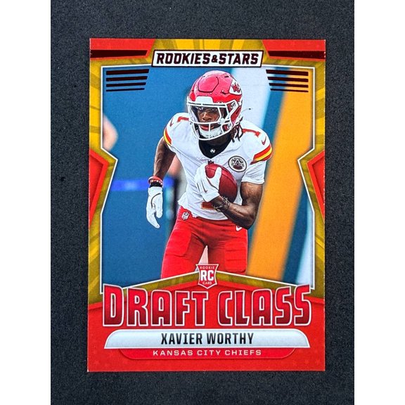 2024 Panini Rookies & Stars DC-XWY Xavier Worthy Draft Class Red Chiefs Football Card Kansas City Chiefs NFL FOOTBALL Trading Card