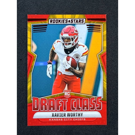 2024 Panini Rookies & Stars DC-XWY Xavier Worthy Draft Class Red Chiefs Football Card Kansas City Chiefs NFL FOOTBALL Trading Card
