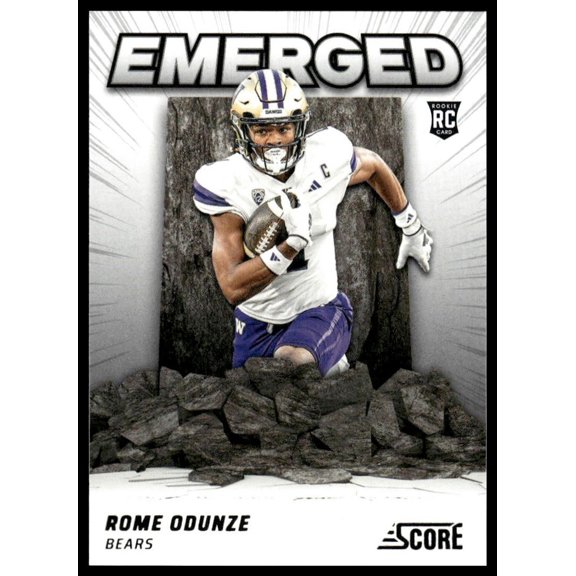 Near Mint 2024 Panini Score Emerged EM-ROE Rome Odunze RC Chicago Bears Football Card