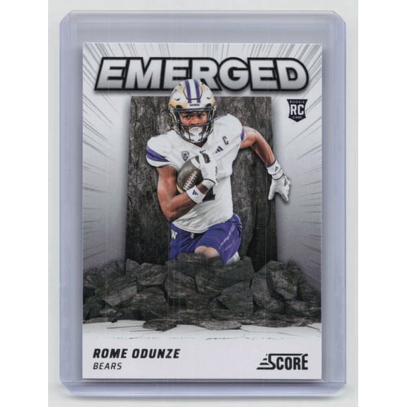 2024 Panini Score Football Emerged Rome Odunze #EM-ROE RC Chicago Bears NFL Football Trading Card