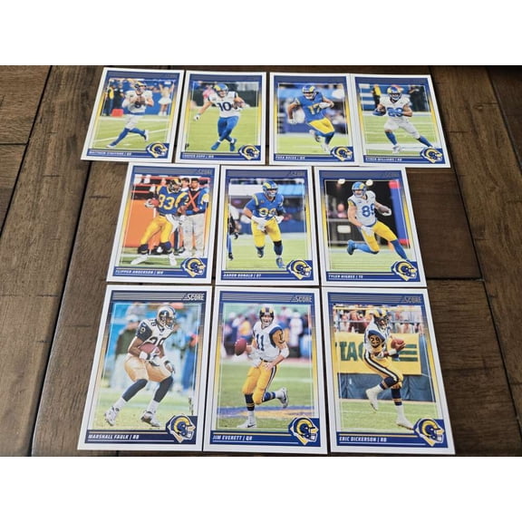 2024 Panini Score Los Angeles Rams Base No SP Veteran Team Set of 10 Cards:  #154 Matthew Stafford #155 Cooper Kup All Cards Pack Fresh, Hand Co