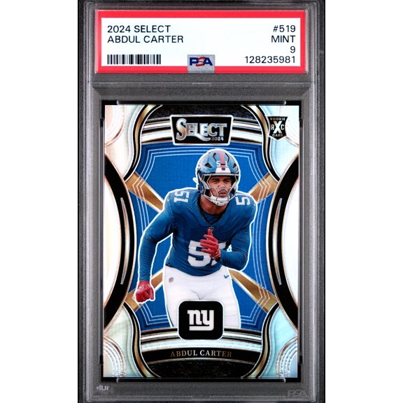 Graded 2024 Panini Select Abdul Carter #519 PSA 9 Football Card