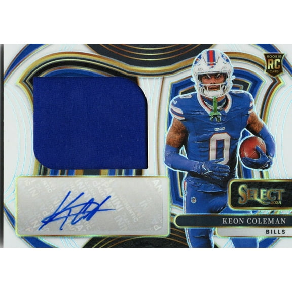 2024 Panini Select Keon Coleman #JRSSKCN Jumbo Patch White Auto /75 Buffalo Bills Rookie RC Football Card