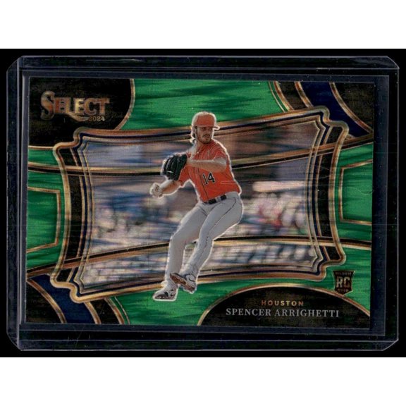 2024 Panini Select Spencer Arrighetti #19 Green Flash Prizms Houston Astros MLB BASEBALL Trading Card