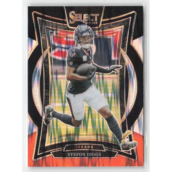 2024 Panini Select Stefon Diggs #94 Black & Red Prizm Shock Houston Texans Football Card