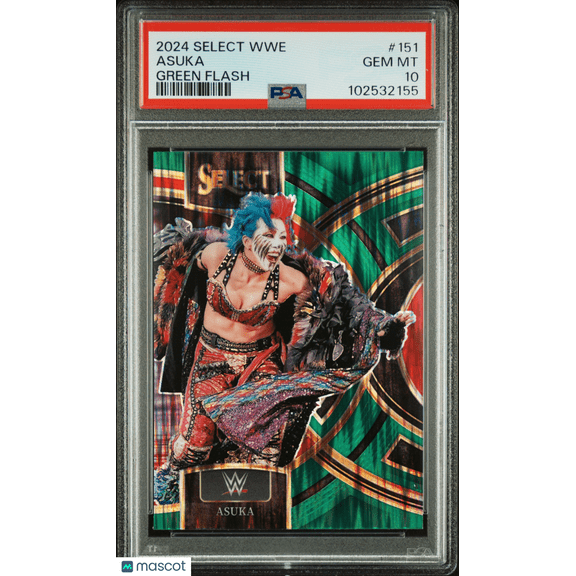 2024 Panini Select WWE Asuka #151 Green Flash PSA 10